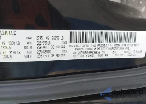 2008 Dodge Grand Caravan Sxt from USA, damaged, VIN 2D8HN54P08R683653